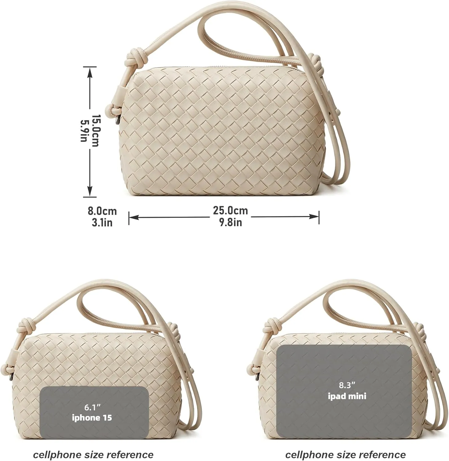 Woven Crossbody Bags for Women: Vegan Leather Purse - Handwoven Small Handbag- Trendy Shoulder Bag