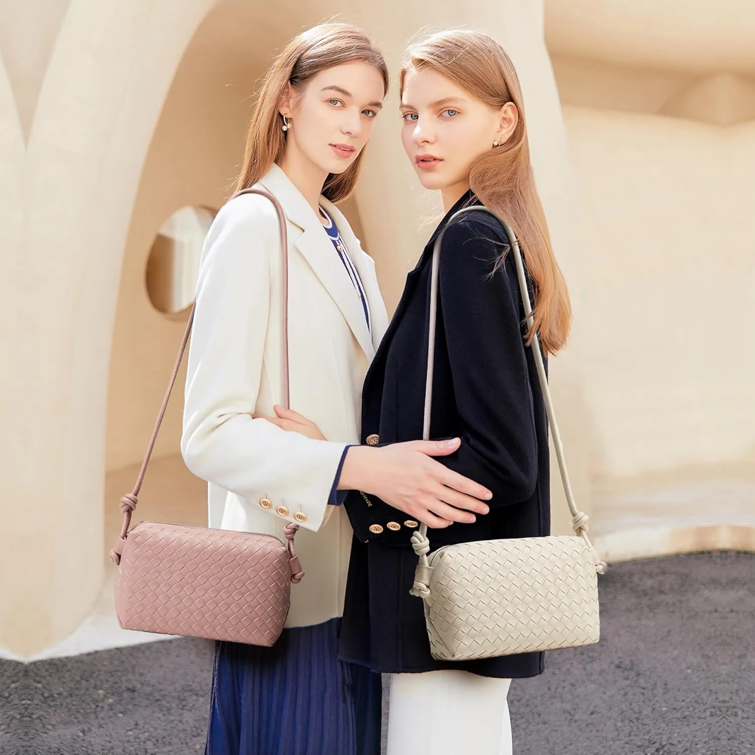 Woven Crossbody Bags for Women: Vegan Leather Purse - Handwoven Small Handbag- Trendy Shoulder Bag