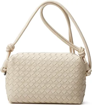 Woven Crossbody Bags for Women: Vegan Leather Purse - Handwoven Small Handbag- Trendy Shoulder Bag