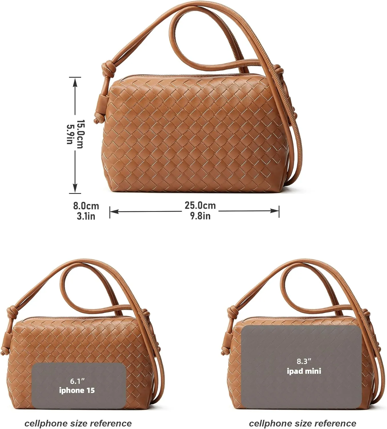 Woven Crossbody Bags for Women: Vegan Leather Purse - Handwoven Small Handbag- Trendy Shoulder Bag