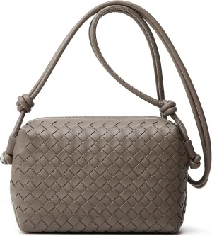 Woven Crossbody Bags for Women: Vegan Leather Purse - Handwoven Small Handbag- Trendy Shoulder Bag