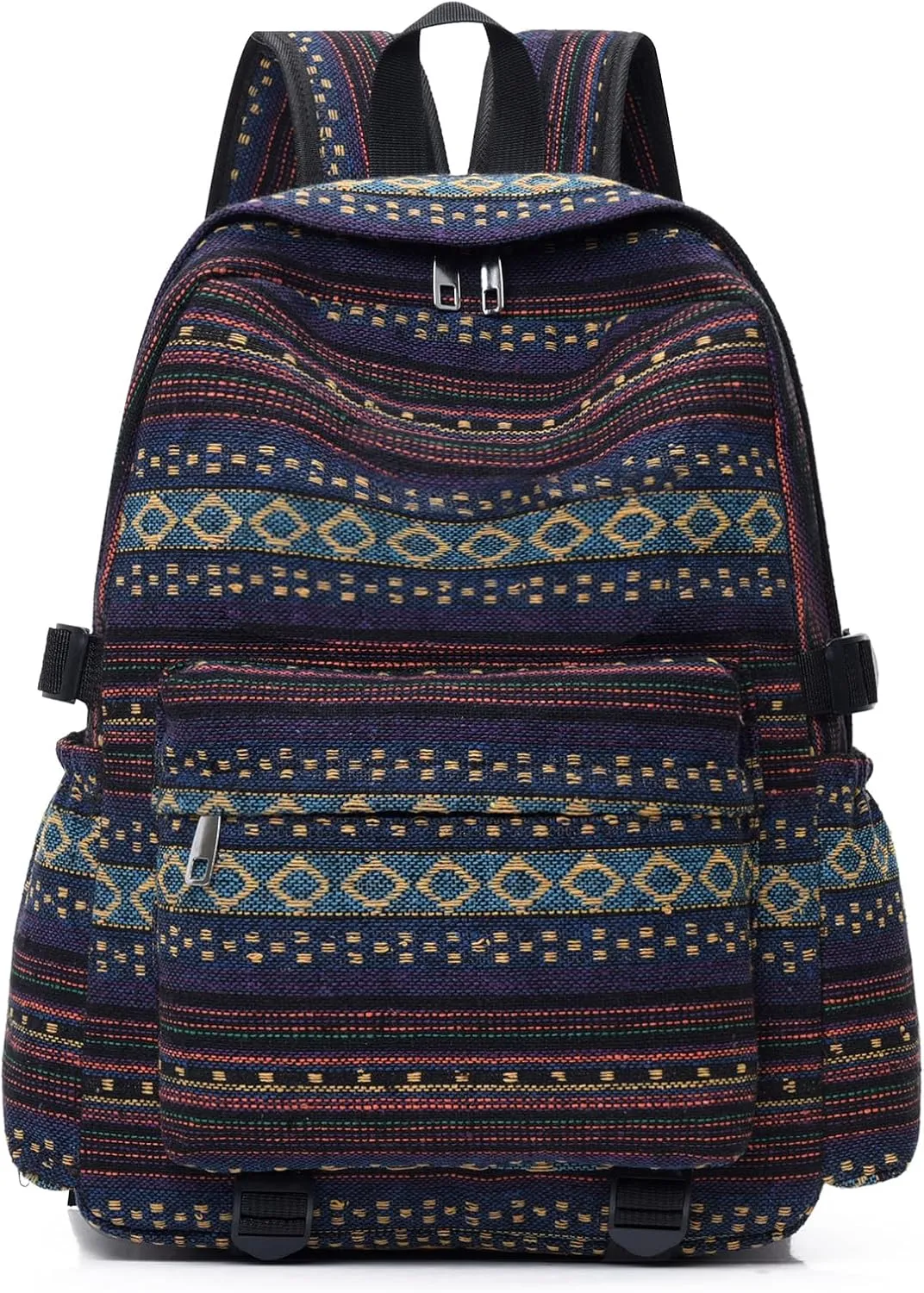 Yaopeing Casual Backpack for Women,Vintage Unique Style Fashion Backpacks Purse, Boho Ethnic Handbag Shoulder Bag,Dark blue