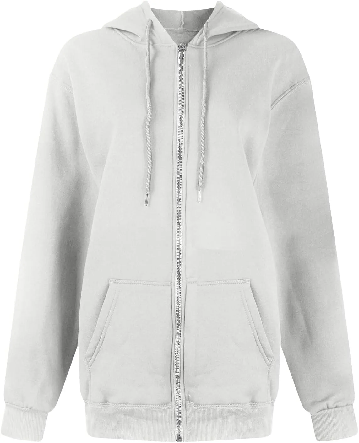 Zip Up Hoodie for Women 2024 Fall Oversized Sweatshirt Cute Long Sleeve Jacket Crewneck Hooded Outerwear with Pocket
