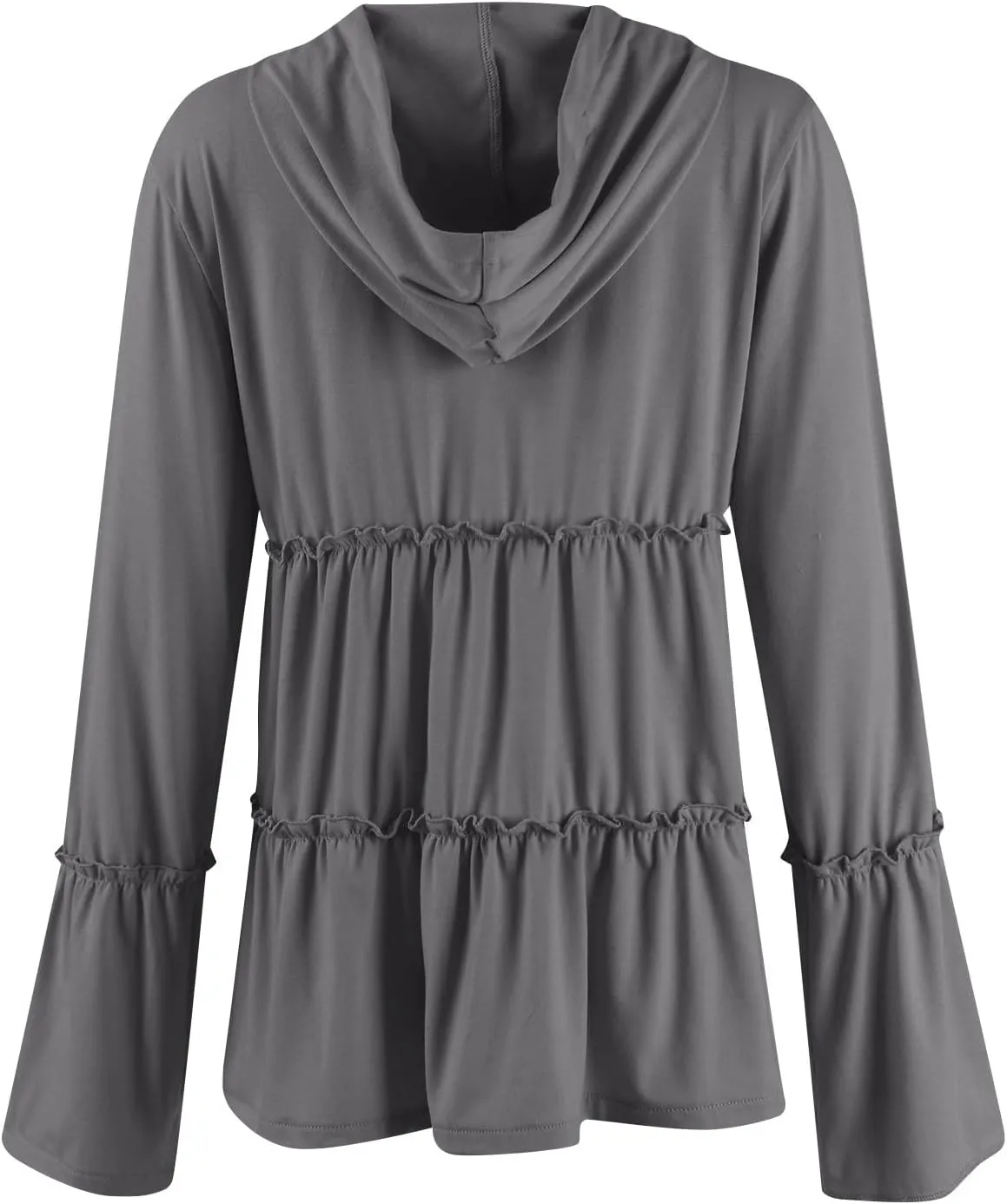 Zip Up Hoodie Women Casual Peplum Lightweight Athletic Sweat Zip Up Jackets Cute Tiered Ruffle Sweatshirt Hoodies