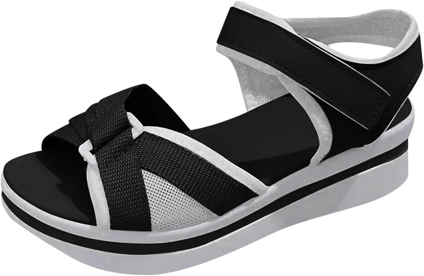 ZSpzx Summer Sandals for Women 2025 Peep Toe Low Wedge Heel Arch Support No Slip Adjustable Strap Sandals with Crisscross Band Comfortable Lightweight Casual Shoes for Sports Hiking Outdoor Indoor