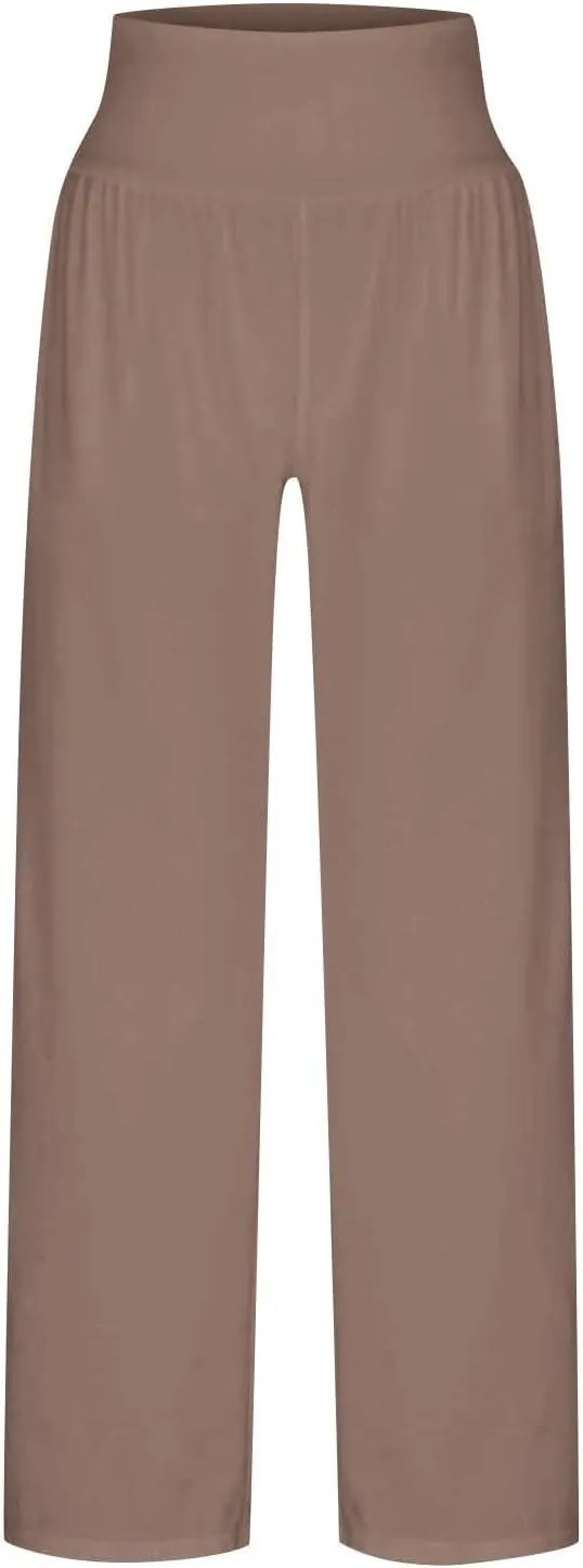 ZWRXW Wide Leg Yoga Pants for Women High Waisted Comfy Casual Loose Sweatpants Athletic Lounge Pants Trousers with Pockets